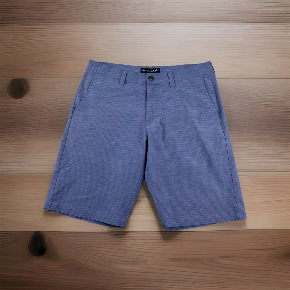 Travis Mathew Shorts Men's 32 Blue Golf Chino Stretch Performance Active Wicking
